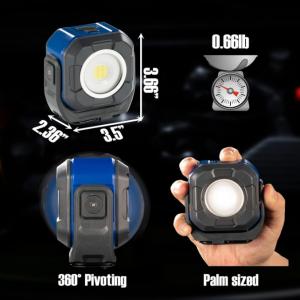 Versatile Dual-Sided Work Light with COB & SMD | Rechargeable, Mountable & Power Output