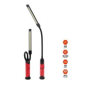 10W 800 Lumen Rechargeable Flexible Goose Neck COB Inspection Work Light With Magnet Base 