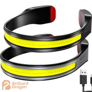 Type C 3.7V 1200mAh Outdoor Waterproof Portable Full Vision Rechargeable COB LED Headlamp With Red Warning Flashing